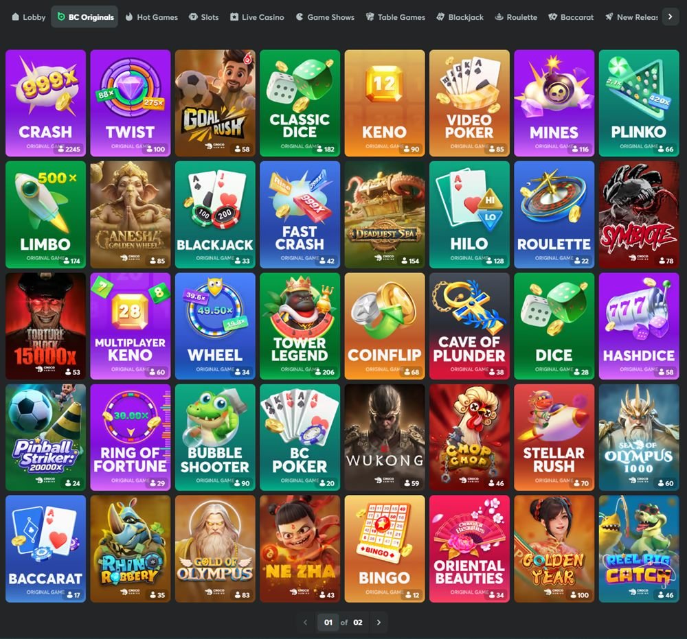 BC Originals de BC.Game: Crash, Twist, Limbo, Plinko, Mines, Dice y otros juegos exclusivos Provably Fair