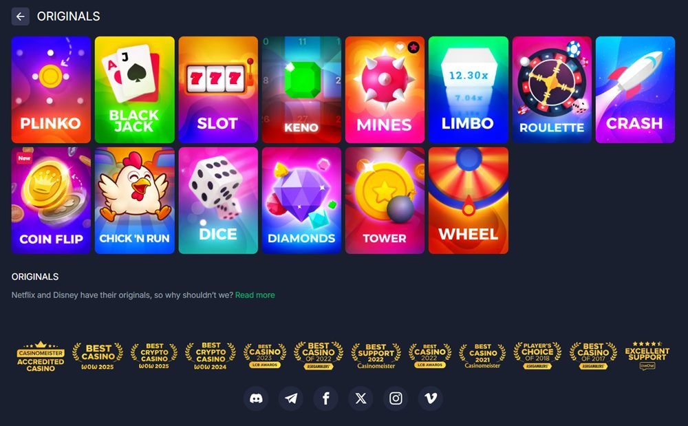 Juegos Originals Provably Fair de BitStarz: Plinko, Blackjack, Mines, Limbo, Crash, Dice, Wheel y más