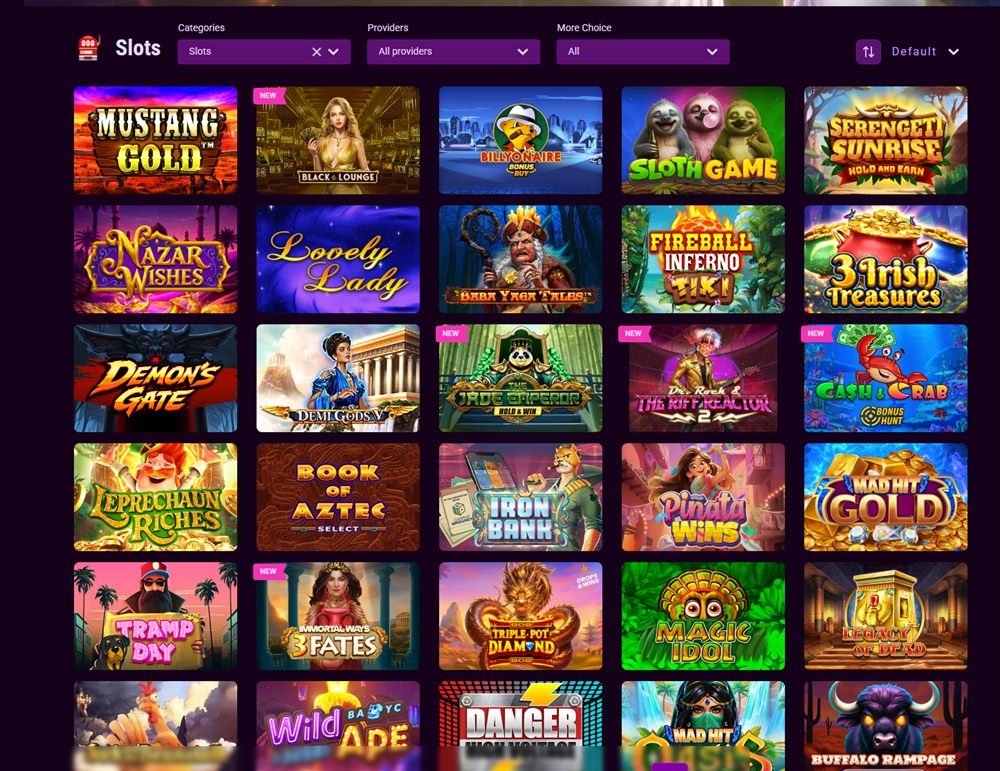 Biblioteca de tragamonedas de Booi Casino con Mustang Gold, Book of Aztec, Sweet Bonanza y mas slots