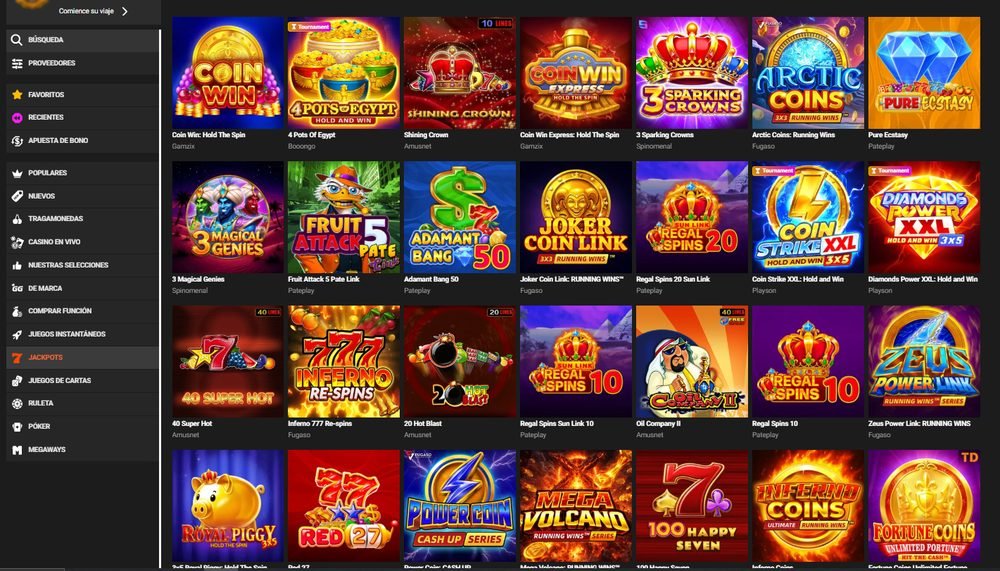 Catálogo de tragamonedas de GG.BET con Sun of Egypt, Coin Win, Master of Books y juegos de Pragmatic Play y BGaming