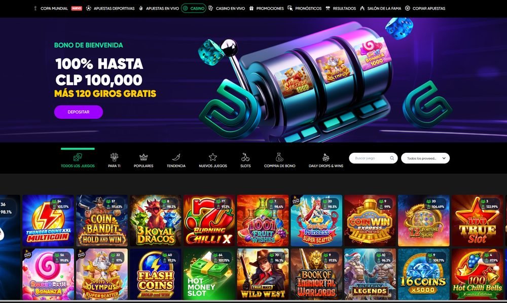 Sección de casino de Granawin con tragamonedas Royal Dragos, Burning Chilli X, Money Slot y más slots populares