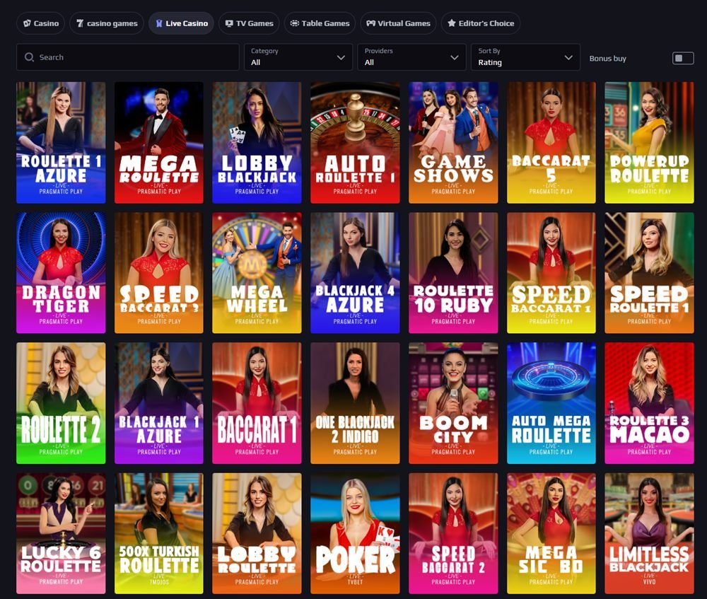 Casino en vivo de XSBets con mesas de ruleta, blackjack, baccarat y game shows de Pragmatic Play Live
